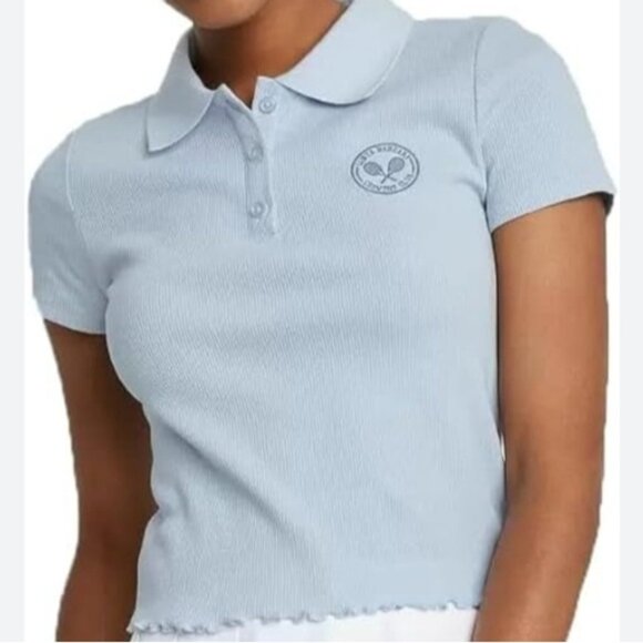NWOT Wild Fable Dusty Blue Tennis Polo Shirt Size Small - Picture 7 of 7